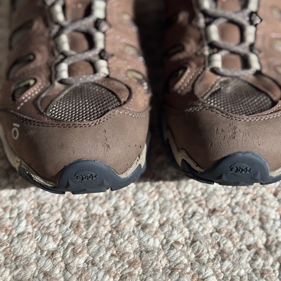 OBOZ B Dry w/OFit Insole Laced Hiking Style Boots Brown Leather & Textile Size 9 - Picture 3 of 13
